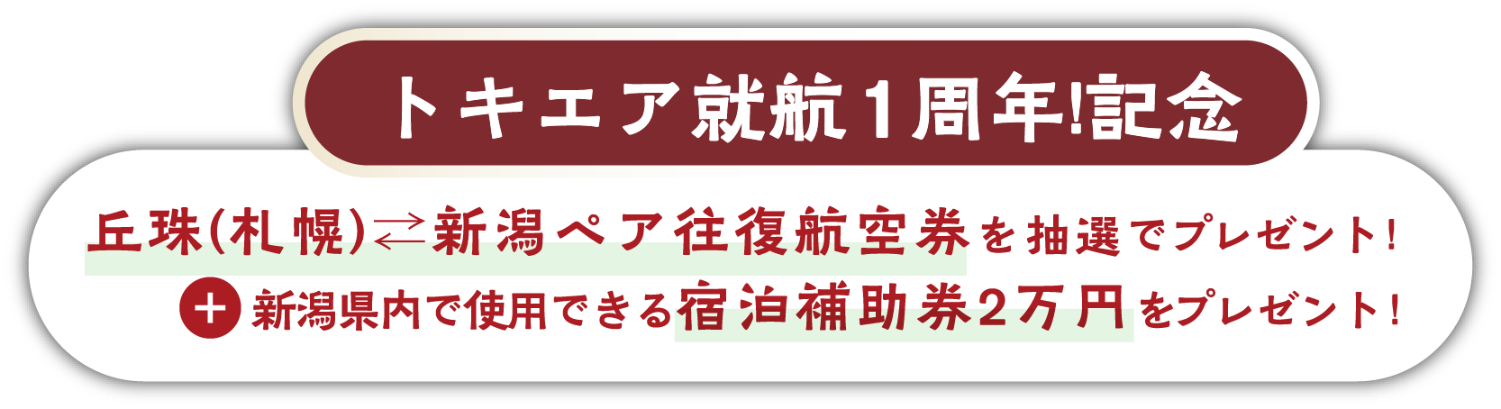 トキエア就航1周年!記念